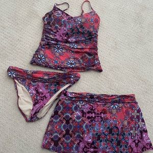 GARNET HILL RUCHED TANKINI TOP/BOTTOM/SKIRT